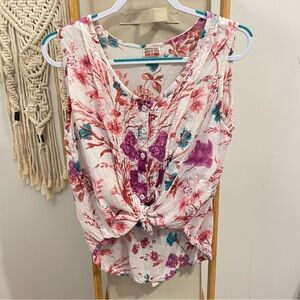Vintage Floral Sleeveless Top